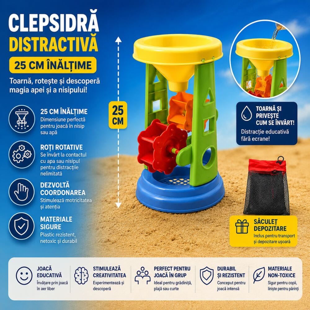 Set Jucarii de Plaja si Nisip KidProtect® SandWorld, 31 de